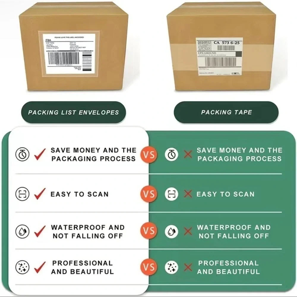 Label Protectors Self-adhesive Waterproof Shipping Label Sleeves 25 pcs